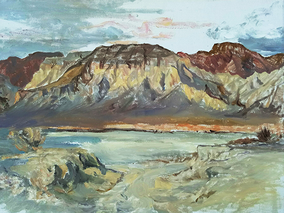王玉山作品9《温宿的山》80X60cm 油彩  2019年